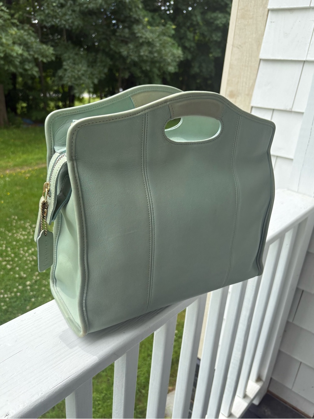Vintage Coach Large Shopper Tote bag style 9995 Aqua